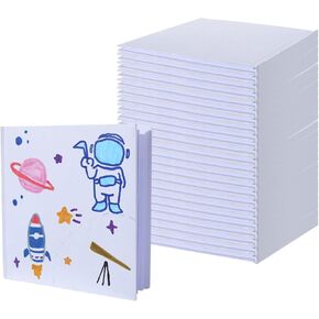 24 Count Blank Hardcover Books for Kids to Write Stories 6x8 inch Hardcover Blank Sketchbooks Journal -Unlined Page Make Your Own Book for DIY, Classroom (18 Sheets / 36 Pages, White)