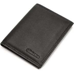 Slim Bifold Front Pocket Wallet 2 ID Window Credit Card Holder Genuine Leather RFID Blocking
