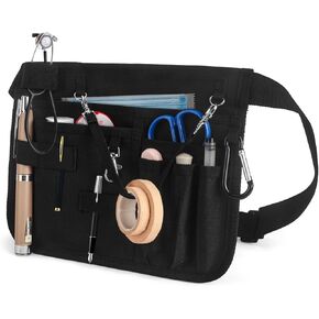 Nurse Fanny Pack with Stethoscope Holder - Nursing Fanny Pack for Nurses, Nurse Pocket Organizer, Medical Bags for Nurses, Utility Belt for Work, Teacher Tool Belt (Black)