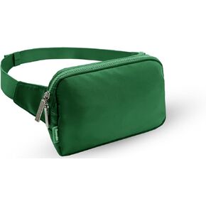 2L Black Fanny Pack for Women Men, Large Everywhere Belt Bag with Adjustable Strap 55", Crossbody Bag Water-resistant for Travel, Sports, Hiking