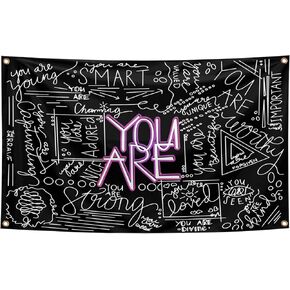 Generic You Are Funny Tapestry 3 * 5 Feet Self-Improvement Anime Tapestry Aesthetic Cute Room Decor Birthday Decorations Wall Hanging Gifts for Teen Girl Bedroom Living Room