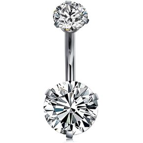 AVYRING G23 Titanium Belly Button Rings Hypoallergenic Stainless Steel Dangle Belly Piercing Jewelry 14g Internally Thread Belly Rings for Women Men