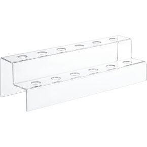 NBEADS 18-Hole 3-Tier Wine Bottle Stopper Display Stand, 4.84x11.89x5.71 Inch Clear Acrylic Stairs With 1.9cm/0.75 Inner Rack for Countertop