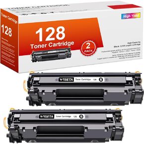 WISETA CRG128 128 High Yield Black 128 Toner Cartridge Replacement Compatible with Imageclass D530 MF4770N MF4890DW MF4880DW D550 MF4570DN MF4570DW LBP6200D Faxphone L190 L100 Laser Printer (2 Pack)