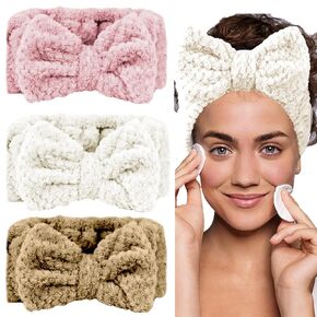 Lapohi 3 Pack Microfiber Tavels Favors for Washing Face ، عصابات رأس الوجه مكياج رأس السبا.