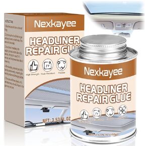 Headliner Repair Glue 100ml, Flexible Upholstery Glue for Cars, with Brush, Strong Car Roof Liner Adhesive for Repairing Automotive Interiors, Leather, Fabric and More