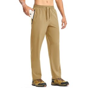 TBMPOY Mens Lightweight Hiking Pants Quick Dry Travel Fishing Water Resistant Workout Athletic Sweatpants Zipper Pockets
