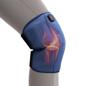 Heated Knee Brace, Cordless Knee Heating Pad for Arthritis, 3 Temperature Modes Knee Warmer, 3000mAh Battery Operated Knee Wrap for Men Women Seniors, Blue(Single)