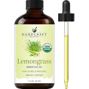 Handcraft Blends Organic Lemongrass Essential Oil – 1 Fl Oz – 100% Pure and Natural – Premium Grade Essential Oil for Diffuser and Aromatherapy