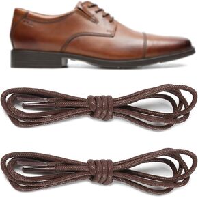 Waxed Shoe Laces for Clarks Oxfords Shoe, 3/32"(2.5mm) Thin Dress Round Shoelaces Replacement Strings for Business