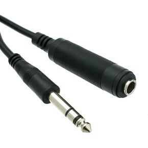 CableWholesale 1/4 inch Stereo Audio Patch Cable, 1/4 Male to Male Nickel Plated Connectors, 24AWG, 6 feet, Black