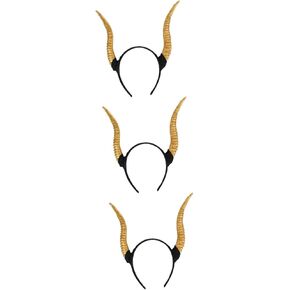 VALICLUD 2pcs Croissant Headband Animal Ears Headband Halloween Horn Hairband Antelope Sheep Horn Headbands Hair
