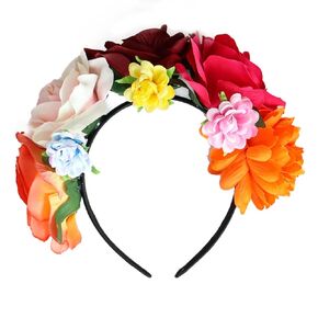 BESTBEL+ Plastic Flower Headband for Dia de los Muertos, Cinco De Mayo Costume Day of The Dead Hair Accessories