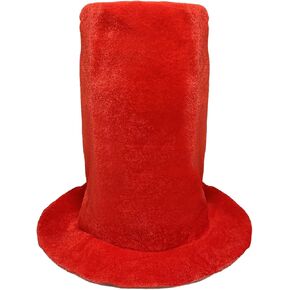 Red Top Hat Stove Pipe Hat Tall Hat Cosplay Costume Hat Novelty Party Favors Women Men