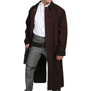 Men's Western Old COWBOY Long Duster Coat Full Length Canvas Jackets