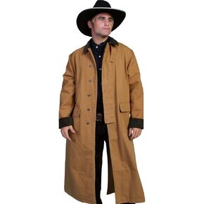 Men's Western Old COWBOY Long Duster Coat Full Length Canvas Jackets in Saudi Arabia