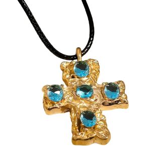 الحد الأقصى 18K الذهب مطلي بالزركونيا cross قلادة قلادة ، أقراط ترصيع | قلادة سلسلة سوداء فاخرة Hypoallergenic All-Match ، أقراط مسمار | تصميم عبقري عبور قلادة قلادة ، ترصيع أقراط للنساء