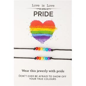 بذرة بوهيمية حبة سوار من الخزانة المخلل أنكليت ملون قوس قزح LGBT سوار الفخر LGBT BFF الصداقة للنساء الرجال المجوهرات