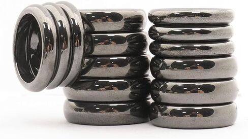 20PCS Mix Size Gemstone Ring Magnetic Hematite Ring 6 7 8 9 10 11 12 13 in Kuwait