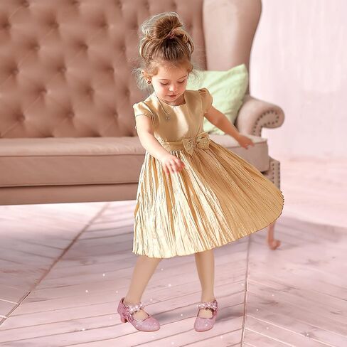 Pandaninjia Girls Dress Shoes Kids Toddler Heels Pumps Flower Girl Mary Jane School Wedding Party Princess Shoes in Saudi Arabia