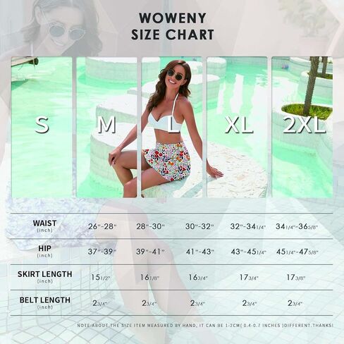 WOWENY Swim Skirt for Women 2 Layered Ruffled Flowy Floral High Waisted Swimsuit Built-in Swim Bikini Bottoms in Saudi Arabia