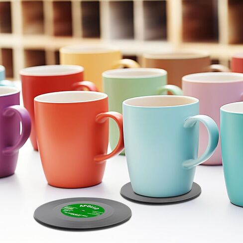12 Pcs Fun Vintage Vinyl Record Coasters，Bars、Birthdays, Parties Cool Coaster Music Lovers Colorful Vintage Vinyl disc Coaster Coffee Table Decor ，Tabletop Protection Prevents Furniture Damage in Saudi Arabia