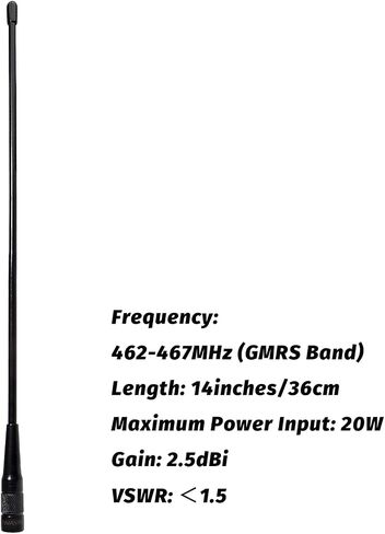 TWAYRDIO 15-Inch GMRS (462-467MHz) Whip Antenna SMA Female for BAOFENG GM-15 Pro GMRS-9R UV-9G BTECH GMRS-V2 TIDRADIO H8 GMRS Handheld Radio in Kuwait
