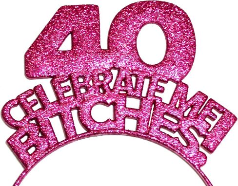 RhinestoneSash 40th Birthday Gifts for Women - Funny I'm 40 Bitches Sash and Headband - Womens 40th Birthday Supplies in Saudi Arabia