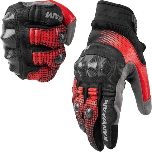 Motorcycle Gloves for ATV MTB Cycling Hiking,Carbon Fiber Shell Protection,Motocross Goatskin Leather Glove for Dirt Bike Motorbike Racing in Saudi Arabia