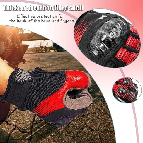 Motorcycle Gloves for ATV MTB Cycling Hiking,Carbon Fiber Shell Protection,Motocross Goatskin Leather Glove for Dirt Bike Motorbike Racing in Saudi Arabia