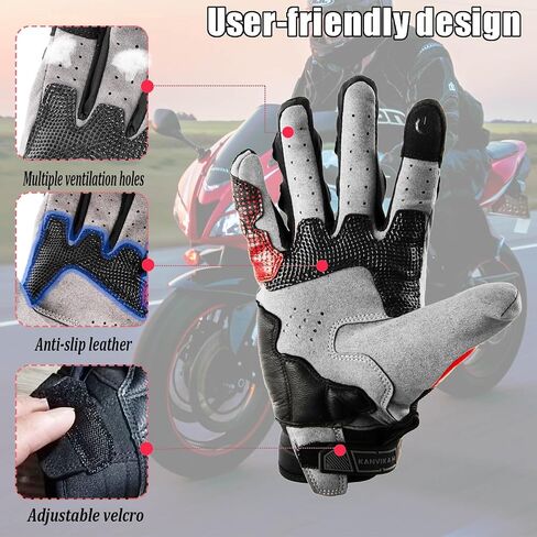 Motorcycle Gloves for ATV MTB Cycling Hiking,Carbon Fiber Shell Protection,Motocross Goatskin Leather Glove for Dirt Bike Motorbike Racing in Saudi Arabia