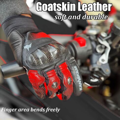 Motorcycle Gloves for ATV MTB Cycling Hiking,Carbon Fiber Shell Protection,Motocross Goatskin Leather Glove for Dirt Bike Motorbike Racing in Saudi Arabia