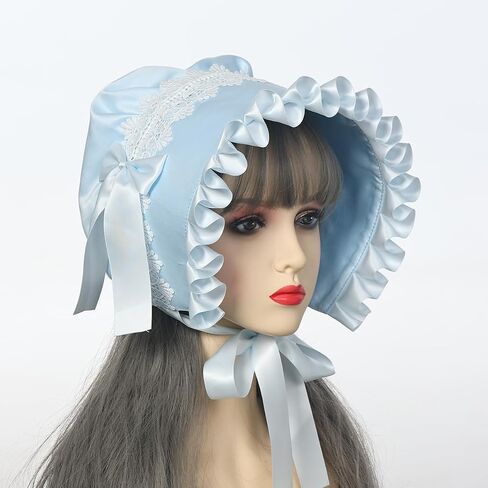 Women's Mob Cap Victorian Housemaid Bonnet Pilgrim Hat Colonial Costume Accessory in Saudi Arabia