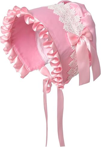 Women's Mob Cap Victorian Housemaid Bonnet Pilgrim Hat Colonial Costume Accessory in Saudi Arabia