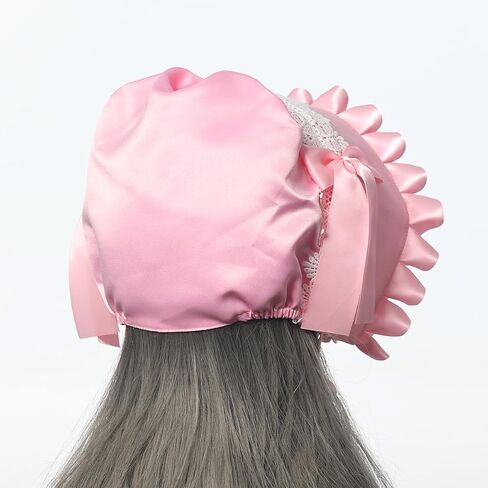 Women's Mob Cap Victorian Housemaid Bonnet Pilgrim Hat Colonial Costume Accessory in Saudi Arabia