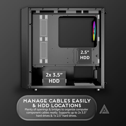 Apevia Phenom-BK Micro-ATX Gaming PC Case with 3X 120mm ARGB Fans in Saudi Arabia