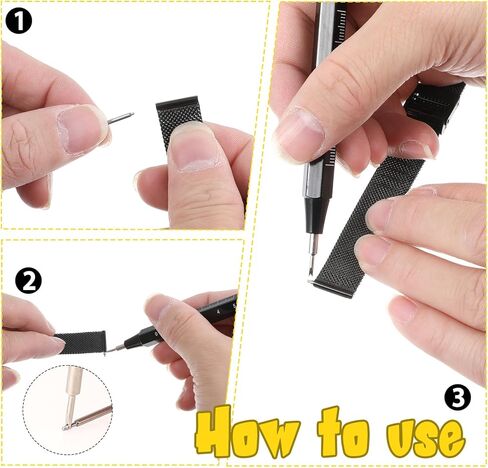 Watch Spring Bar Tool ، أداة ساعة مراقبة من الفولاذ المقاوم للصدأ مع مسطرة لضبط ، مجموعة أدوات ضبط الساعات المهنية لشركة Watchbands Spring Bars إزالة واستبدالها (أسود) in Kuwait