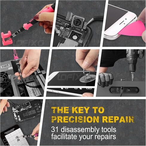Screwdriver Phillips,Torx,Pentalobe,Triangle Triwing,Flat Head,Star,Eyeglasses Repair Kit Pink tool box with Spudger for iPhone/Xbox Switch Controller, Ring Doorbell,Mac,PS4 in Saudi Arabia