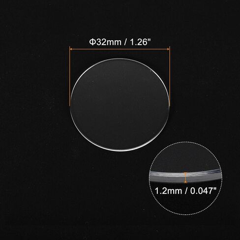HARFINGTON Watch Crystal Glass Lens Beveled Edge Flat Round Ultra-Clear Glass Watch Face Crystals Len Dial Mirror Replacement Parts for Watchmaker in Saudi Arabia