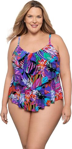 Aqua Green Women's Triple Tier Tankini in Saudi Arabia