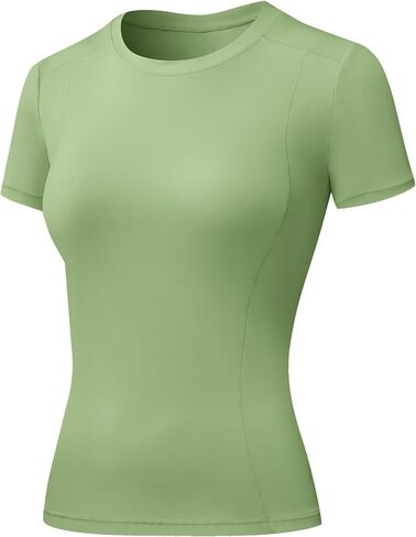 SPVISE Women's Short Sleeve Compression Shirt Workout Tops Cool Dry Running Gym Yoga Shirts Fitted Basic T-Shirt Crewneck in Saudi Arabia