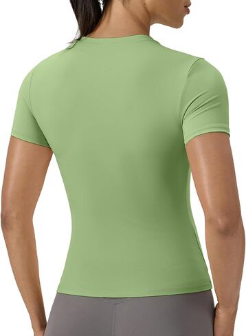 SPVISE Women's Short Sleeve Compression Shirt Workout Tops Cool Dry Running Gym Yoga Shirts Fitted Basic T-Shirt Crewneck in Saudi Arabia