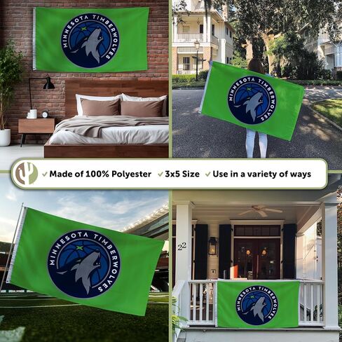 Desert Cactus Minnesota Timberwolves Flag Team NBA National Basketball Association 100% Polyester Indoor Outdoor 3x5 feet Flags (Flag D) in Saudi Arabia