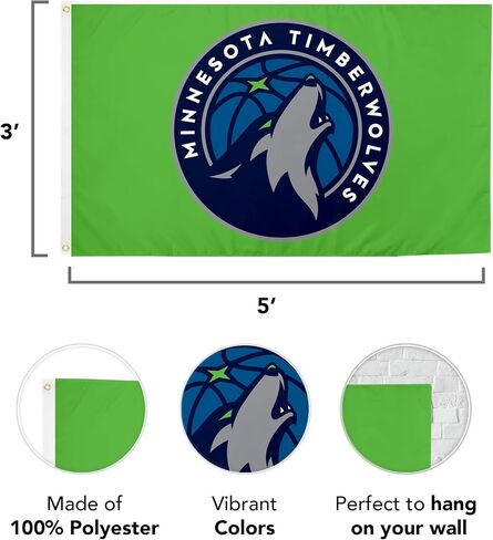 Desert Cactus Minnesota Timberwolves Flag Team NBA National Basketball Association 100% Polyester Indoor Outdoor 3x5 feet Flags (Flag D) in Saudi Arabia