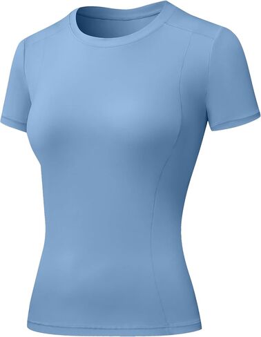 SPVISE Women's Short Sleeve Compression Shirt Workout Tops Cool Dry Running Gym Yoga Shirts Fitted Basic T-Shirt Crewneck in Saudi Arabia