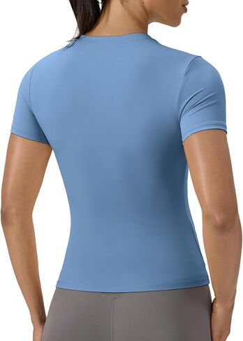 SPVISE Women's Short Sleeve Compression Shirt Workout Tops Cool Dry Running Gym Yoga Shirts Fitted Basic T-Shirt Crewneck in Saudi Arabia