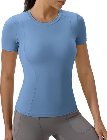 SPVISE Women's Short Sleeve Compression Shirt Workout Tops Cool Dry Running Gym Yoga Shirts Fitted Basic T-Shirt Crewneck in Saudi Arabia
