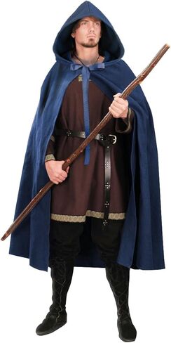 عصر النهضة عباءة مع هود كيب في العصور الوسطى للرجال والنساء هالوين زي in Kuwait