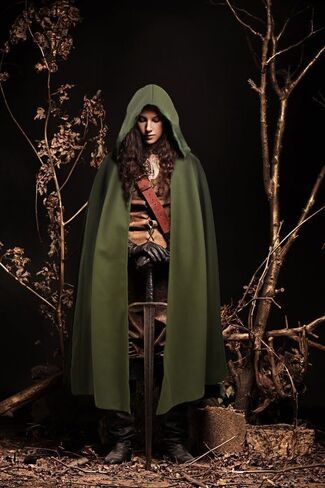 Renaissance Cloak with Hood Medieval Cape for Men and Women Halloween Costume in Saudi Arabia