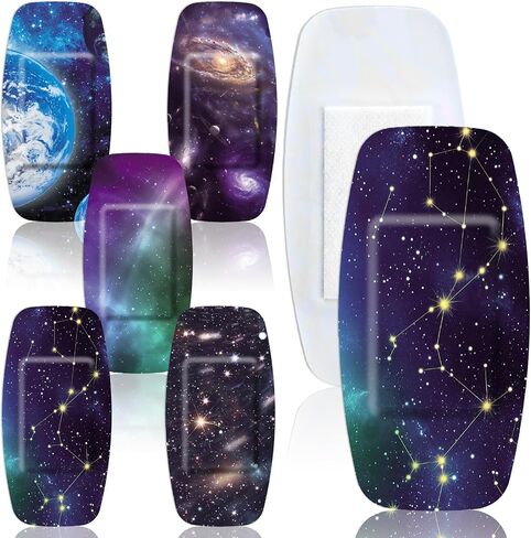Geiserailie 50 Pcs Large Waterproof Bandages 2'' x 4'' Adhesive Wound Care Bandages Cushioned Flexible Latex Free for First Aids and Protect(Starry Sky) in Saudi Arabia